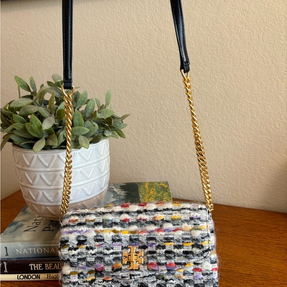 Tory Burch Kira Tweed Chain Wallet & Dust Bag - Picture 6 of 15